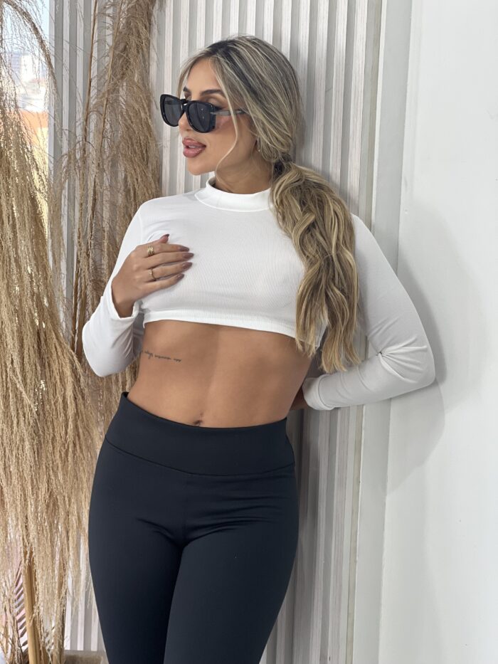 cropped manga longa off white