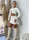 vestido manga longa lumena off white