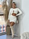 vestido manga longa lumena off white