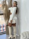 vestido manga longa lumena off white