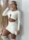 vestido manga longa lumena off white
