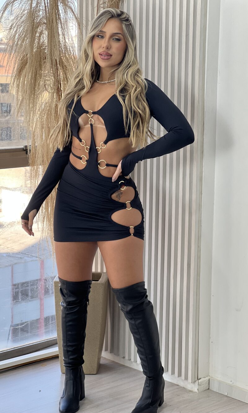 conjunto manga longa margo preto