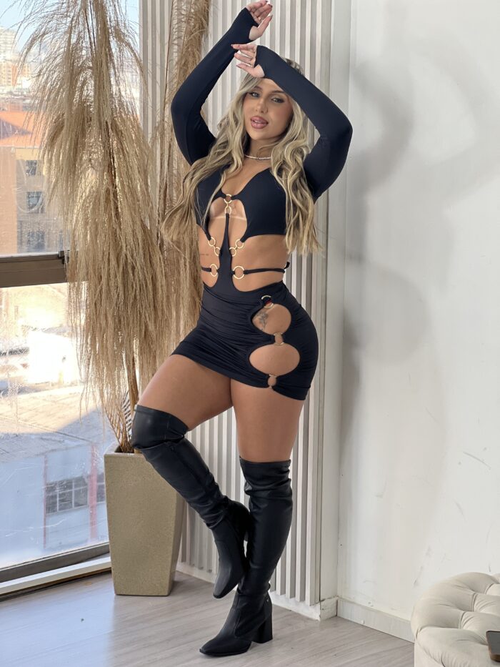 conjunto manga longa margo preto