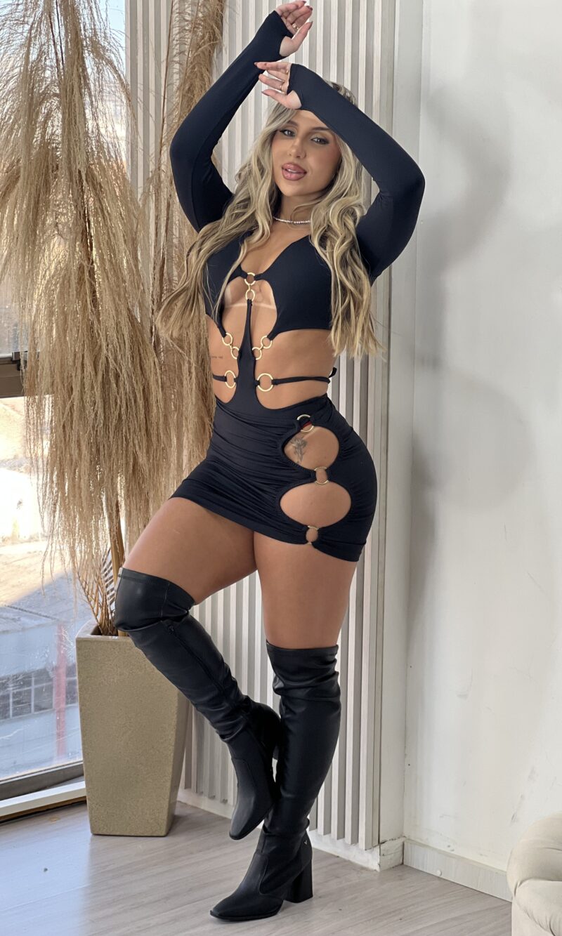 conjunto manga longa margo preto