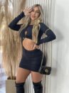 vestido manga longa lumena preto