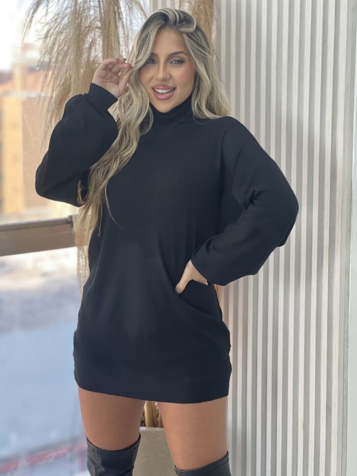 vestido modal amaram preto