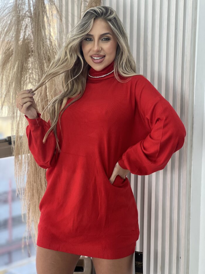 vestido modal amaram vermelho