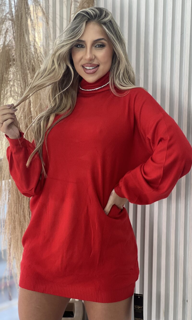 vestido modal amaram vermelho