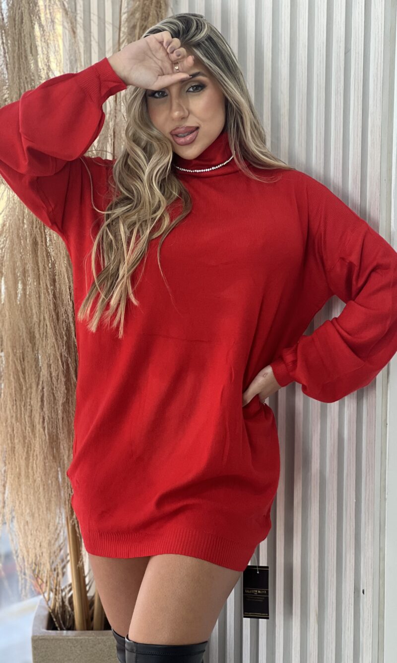 vestido modal amaram vermelho