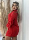 vestido modal amaram vermelho