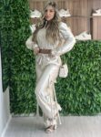 conjunto manga longa acetinado zuri champagne