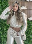 conjunto manga longa acetinado zuri champagne