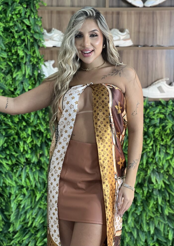 lenço multifuncional cetim seda flor marrom/bege lenço multifuncional cetim seda flor marrom/bege