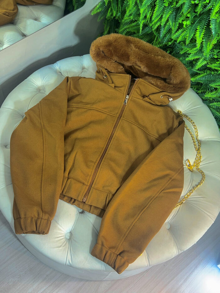 jaqueta puffer milena caramelo