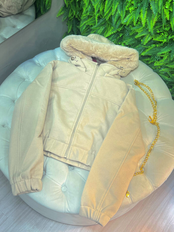 jaqueta puffer milena bege