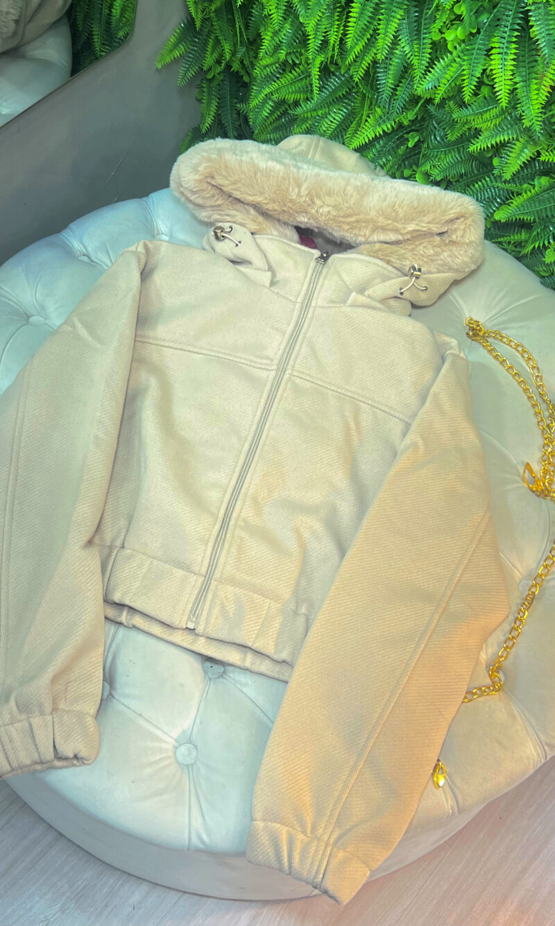 jaqueta puffer milena bege