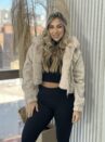 jaqueta puffer milena bege