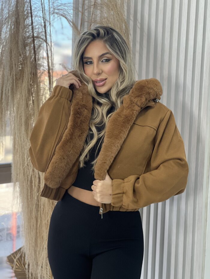 jaqueta puffer milena caramelo