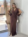 vestido longo caty marrom