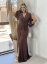 vestido longo caty marrom