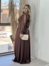 vestido longo caty marrom