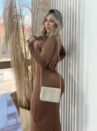 vestido midi manga longa capitu marrom