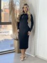vestido midi manga longa capitu preto