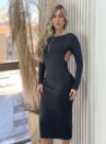 vestido midi manga longa capitu preto