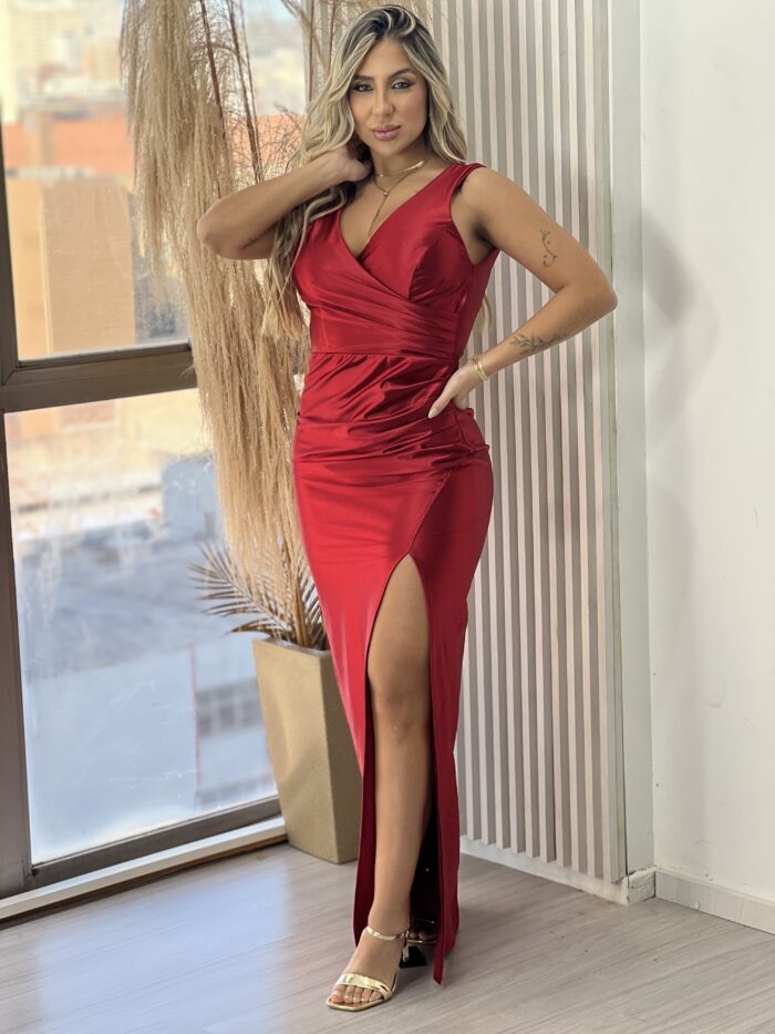 vestido longo soraya vermelho