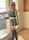 conjunto bicolor courino petty preto/off white