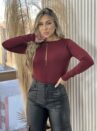 body manga longa cristiane marsala