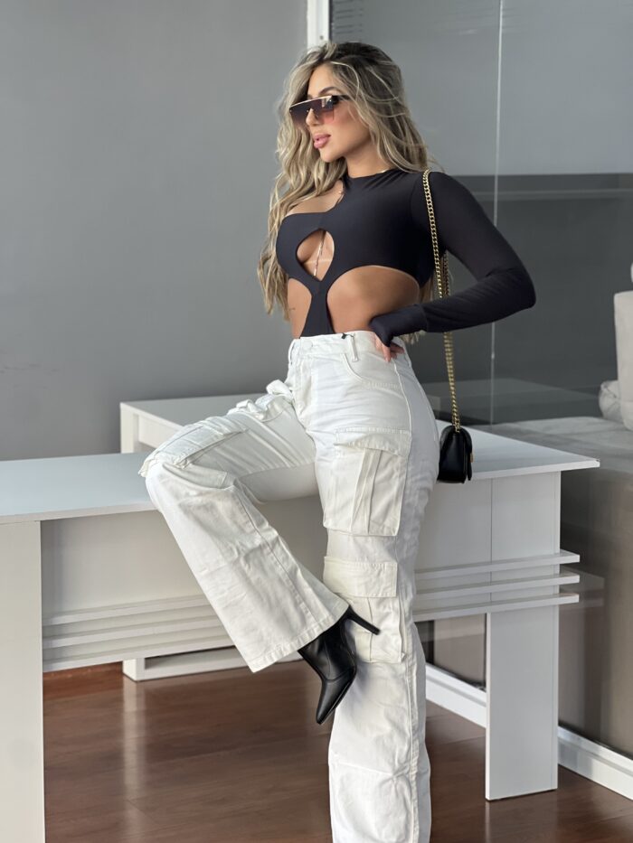 calça jeans wide leg palagio off white calça jeans wide leg palagio off white