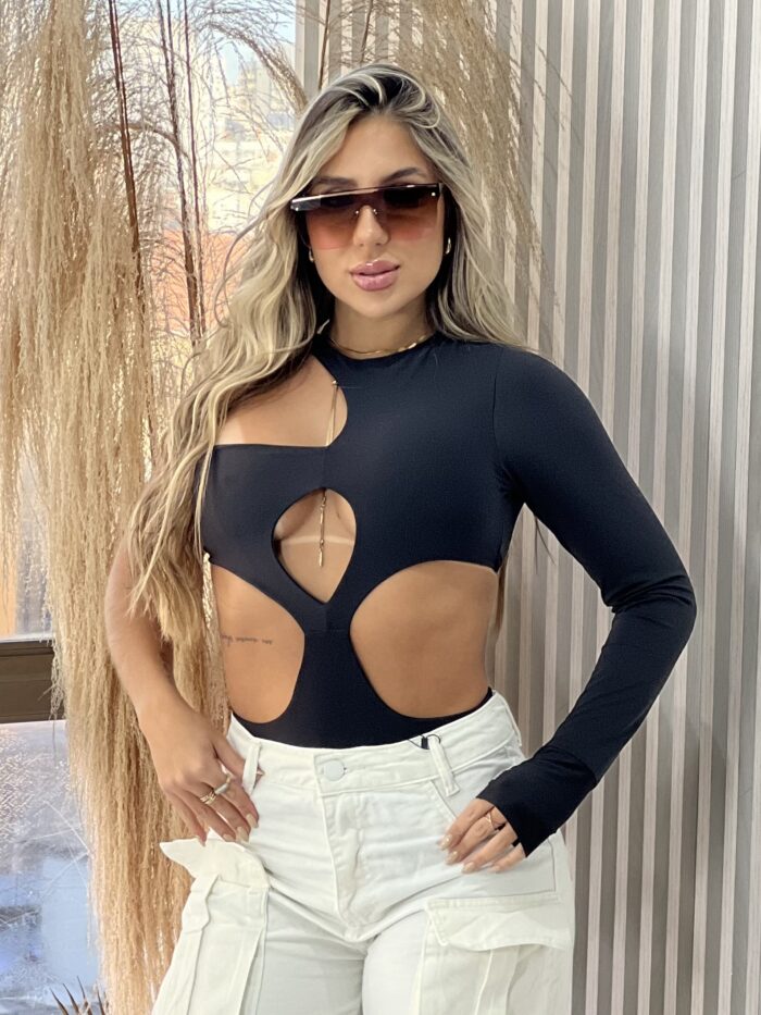 body manga longa gringa preto
