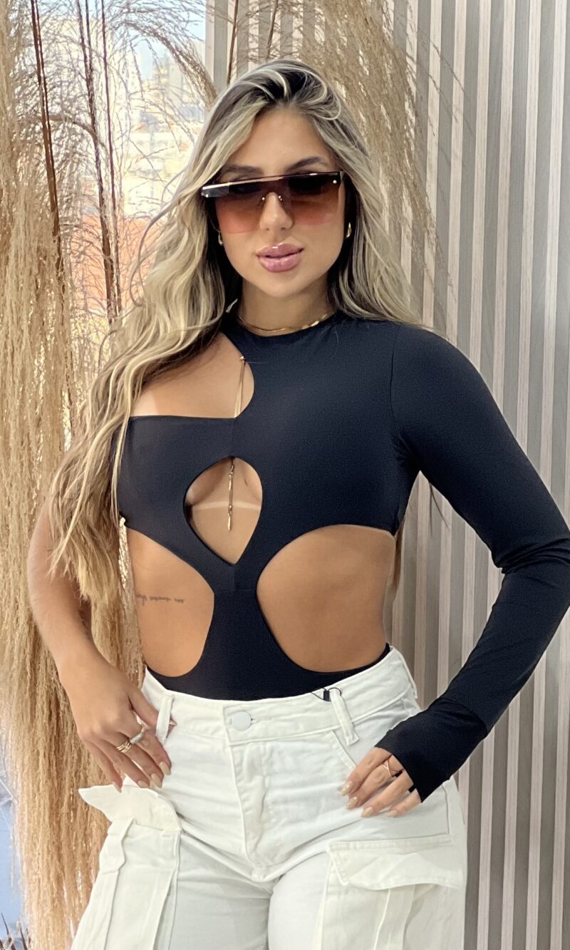 body manga longa gringa preto