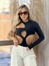 body manga longa gringa preto