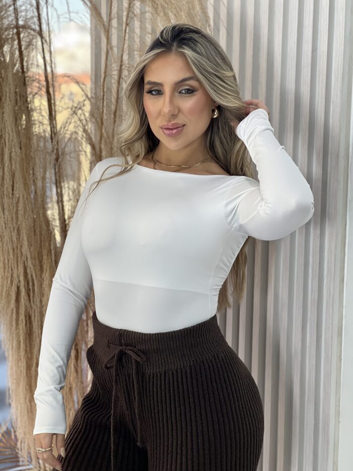 body manga longa samanta off white
