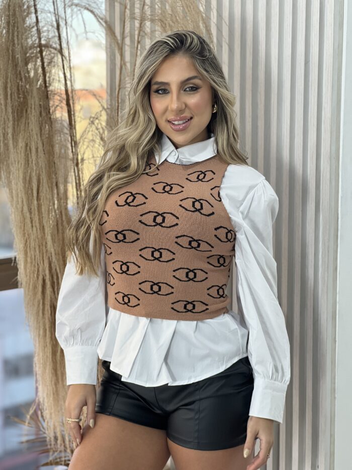 cropped regata modal bege