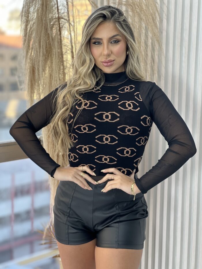 cropped regata modal preto