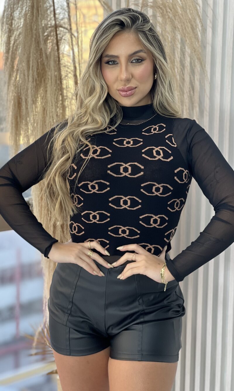cropped regata modal preto