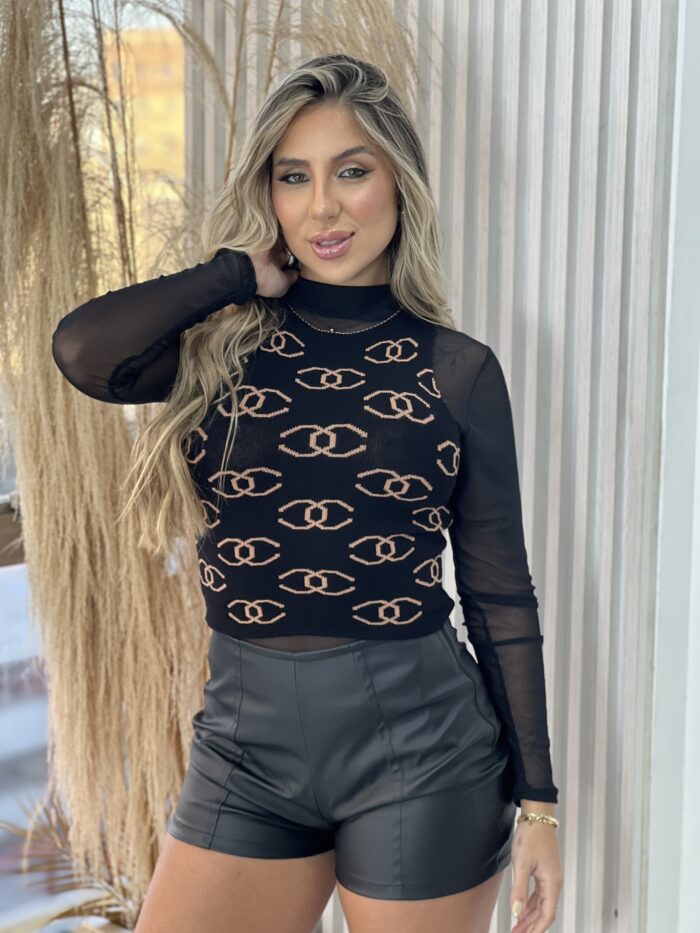 cropped regata modal preto cropped regata modal preto