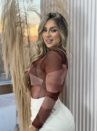 body tule mescla marrom/bege
