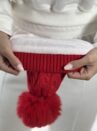 touca peluciada pompom vermelho