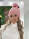 touca peluciada pompom rosa