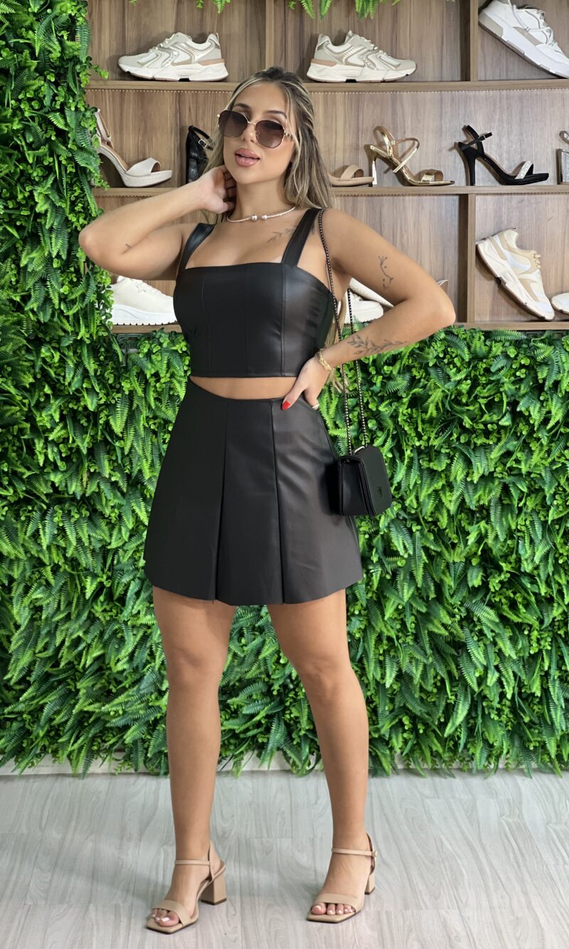 cropped courino dulce preto