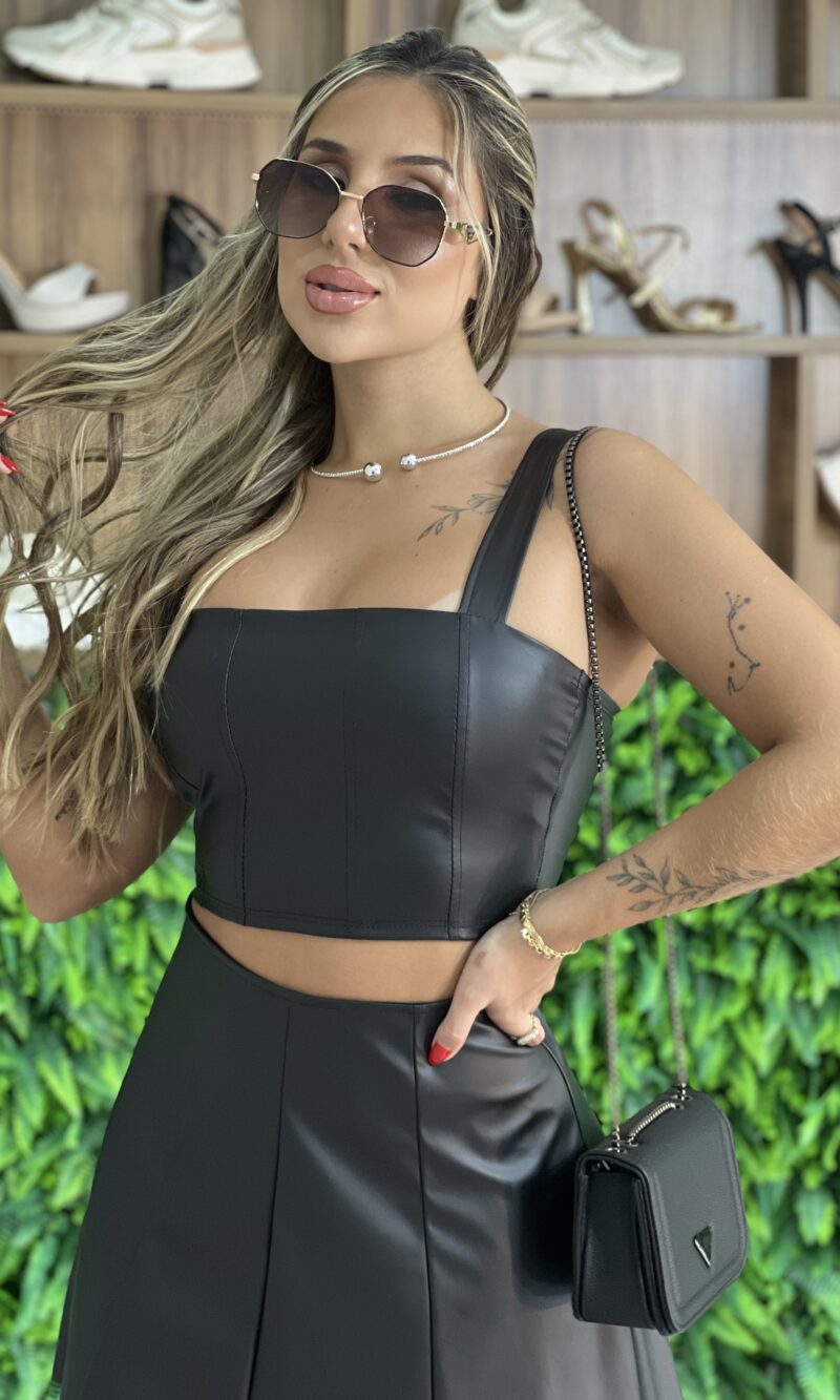 cropped courino dulce preto