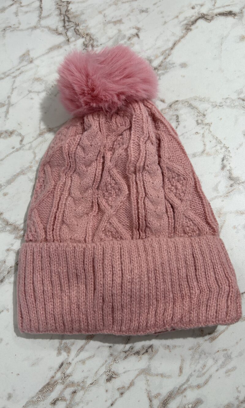touca pompom rosa liso