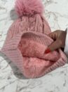 touca pompom rosa liso
