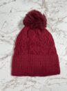touca pompom bordô liso