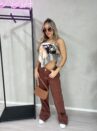 calca jeans wide leg antonia marrom