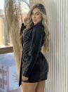 vestido manga longa courino cecília preto